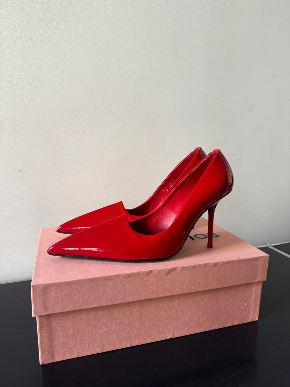 Acne Studios Bordisia Patent Pointed Toe Pump